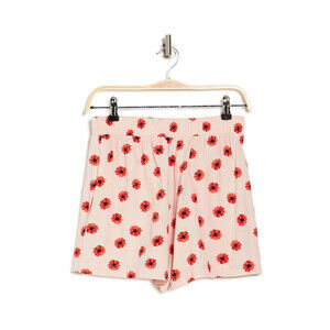 Abound Women's Easy Flowy Comfy Lightweight High Waist Shorts Pink Daisy Dots XL